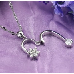 Collar De Titanio Con Baño De Platino Y Diamantes De Imitación Para Mujer, Con Calidad Y Cantidad Garantizadas.