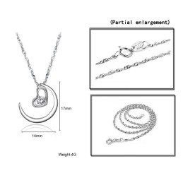 Collar De Titanio Con Baño De Platino Y Diamantes De Imitación Para Mujer.