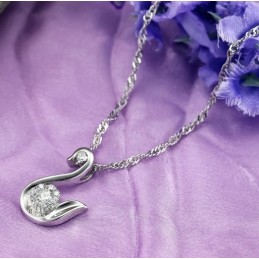Collar De Titanio Con Baño De Platino Y Diamantes De Imitación Para Mujer, Fácil De Usar