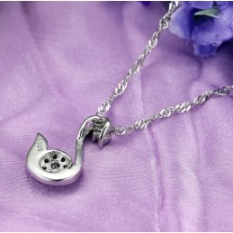 Collar De Titanio Con Baño De Platino Y Diamantes De Imitación Para Mujer, Fácil De Usar