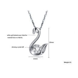Collar De Titanio Con Baño De Platino Y Diamantes De Imitación Para Mujer, Fácil De Usar