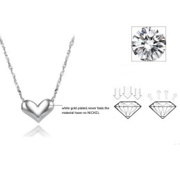 Collar De Titanio Con Baño De Platino Y Forma De Corazón Para Mujer De Excelente Calidad