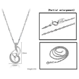 Collar De Titanio Con Baño De Platino Y Diamantes De Imitación Para Mujer De Alta Calidad.