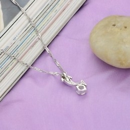 Collar De Titanio Con Baño De Platino Y Diamantes En Forma De Delfín Femenino, Con Calidad Y Cantidad Garantizadas.