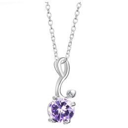 Collar De Titanio Con Baño De Platino Y Diamantes Para Mujer.