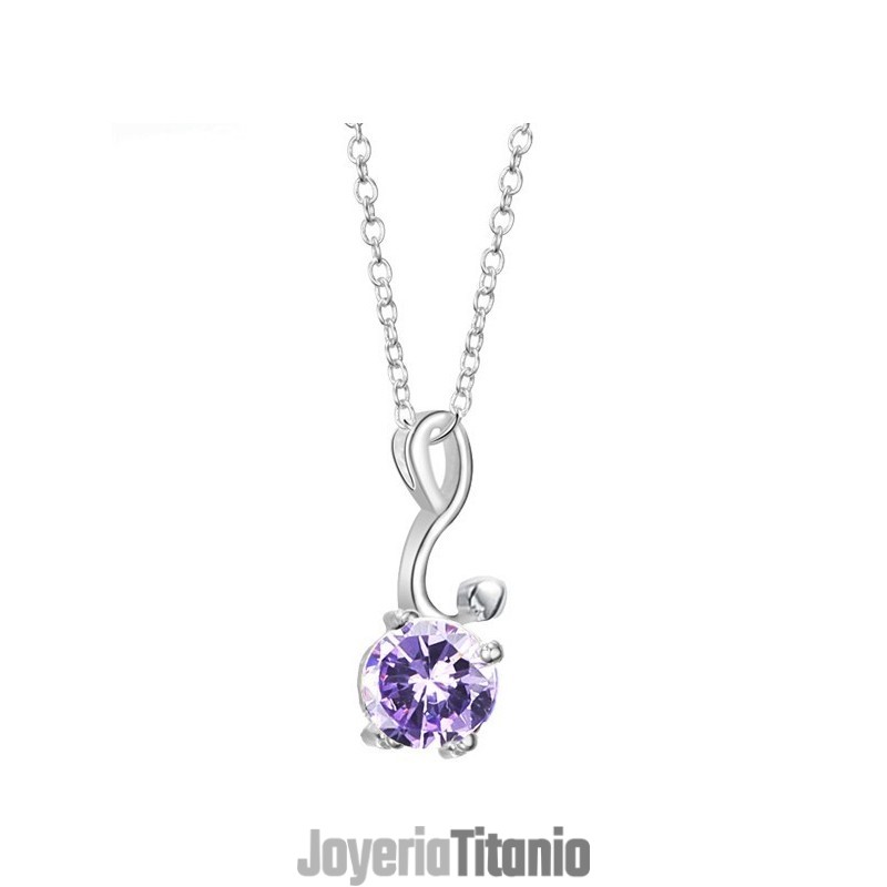 Collar De Titanio Con Baño De Platino Y Diamantes Para Mujer. Collar De Titanio Con Baño De Platino Y Diamantes Para Mujer.