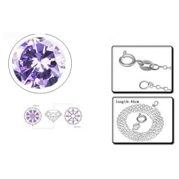 Collar De Titanio Con Baño De Platino Y Diamantes Para Mujer.