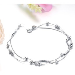 Tobillera De Titanio Con Baño De Platino Para Mujer De Alta Calidad