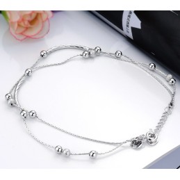 Tobillera De Titanio Con Baño De Platino Para Mujer De Alta Calidad