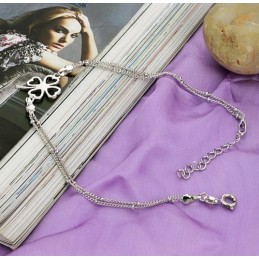 Tobillera De Titanio Con Baño De Platino Y Forma De Trébol Para Mujer, Calidad Y Cantidad Garantizadas