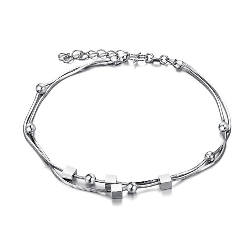 Tobillera De Titanio Con Baño De Platino Para Mujer De Reputación Confiable Tobillera De Titanio Con Baño De Platino Para Mujer De Reputación Confiable