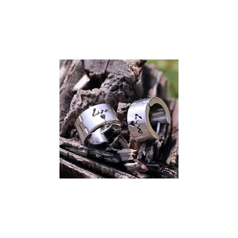 Pendientes De Titanio Para Hombre Con Amor