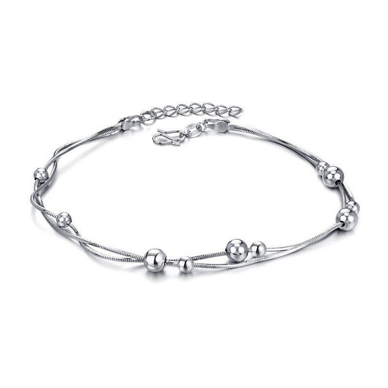 Tobillera De Titanio Con Baño De Platino Y Serpiente Para Mujer De Calidad. Tobillera De Titanio Con Baño De Platino Y Serpiente Para Mujer De Calidad.