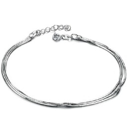 Tobillera De Titanio Con Baño De Platino Y Diseño De Serpiente Para Mujer De Calidad Estable