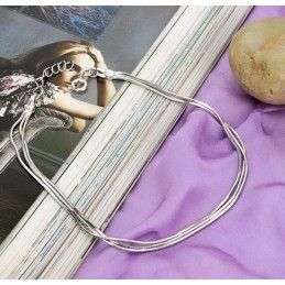 Tobillera De Titanio Con Baño De Platino Y Diseño De Serpiente Para Mujer De Calidad Estable