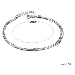 Tobillera De Titanio Con Baño De Platino Y Diseño De Serpiente Para Mujer De Calidad Estable