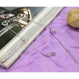 Tobillera De Titanio Con Baño De Platino Y Forma De Delfín Para Mujer De Alta Calidad