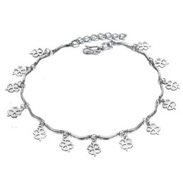 Tobillera De Titanio Con Baño De Platino Y Forma De Trébol Para Mujer, Calidad Y Cantidad Garantizadas