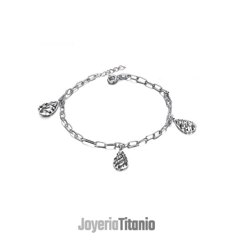 Tobillera De Titanio Con Baño De Platino Hueco Para Mujer De Calidad Superior Tobillera De Titanio Con Baño De Platino Hueco Para Mujer De Calidad Superior