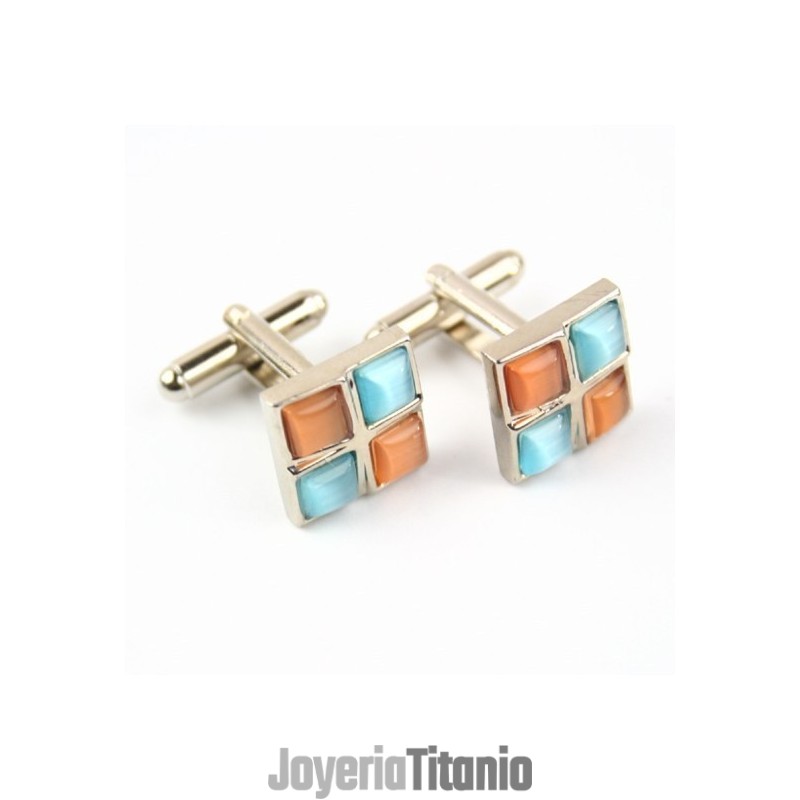Gemelos Cuadrados De Titanio De Moda