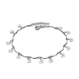 Tobillera De Titanio Con Baño De Platino Para Mujer "To Have A Long Story"