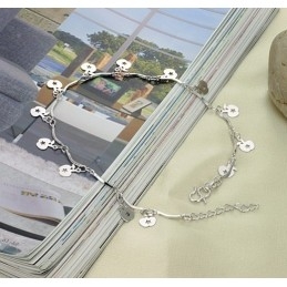 Tobillera De Titanio Con Baño De Platino Para Mujer "To Have A Long Story"