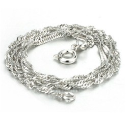 Cadena De Titanio Con Baño De Platino Y Ondas De Agua Para Mujer, Fácil De Usar