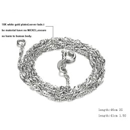 Cadena De Titanio Con Baño De Platino Y Ondas De Agua Para Mujer, Fácil De Usar