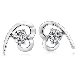Pendientes De Titanio Con Baño De Platino Y Diamantes De Imitación Para Mujer.