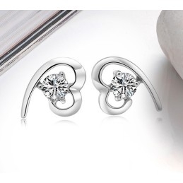 Pendientes De Titanio Con Baño De Platino Y Diamantes De Imitación Para Mujer.