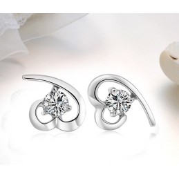 Pendientes De Titanio Con Baño De Platino Y Diamantes De Imitación Para Mujer.