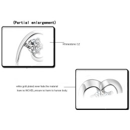 Pendientes De Titanio Con Baño De Platino Y Diamantes De Imitación Para Mujer.