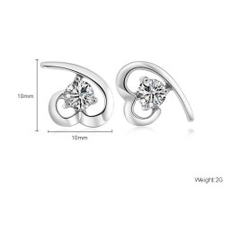 Pendientes De Titanio Con Baño De Platino Y Diamantes De Imitación Para Mujer.