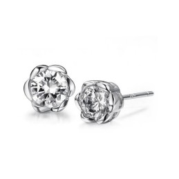 Pendientes De Titanio Con Baño De Platino De Alta Calidad Y Antialérgicos Para Mujer.