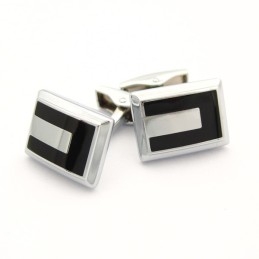 Gemelos De Moda Tridimensionales De Titanio Y Chapado En Negro