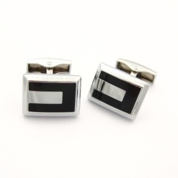 Gemelos De Moda Tridimensionales De Titanio Y Chapado En Negro