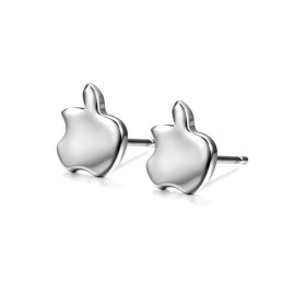 Pendientes De Titanio Con Baño De Platino Y Forma De Manzana Para Mujer, Fáciles De Usar