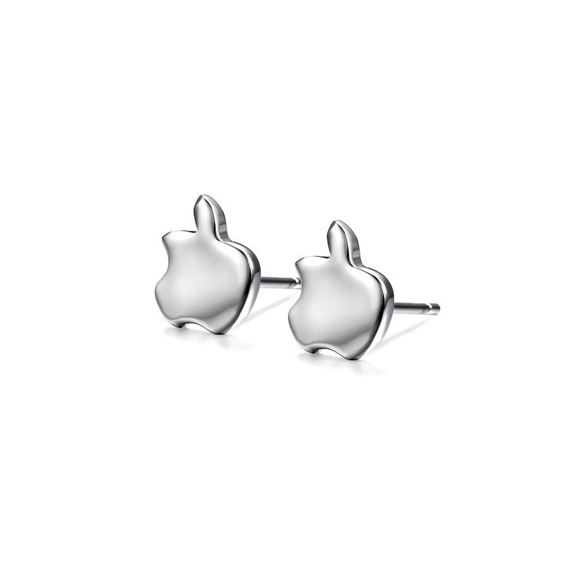 Pendientes De Titanio Con Baño De Platino Y Forma De Manzana Para Mujer, Fáciles De Usar