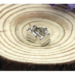 Pendientes De Titanio Con Baño De Platino Y Forma De Manzana Para Mujer, Fáciles De Usar