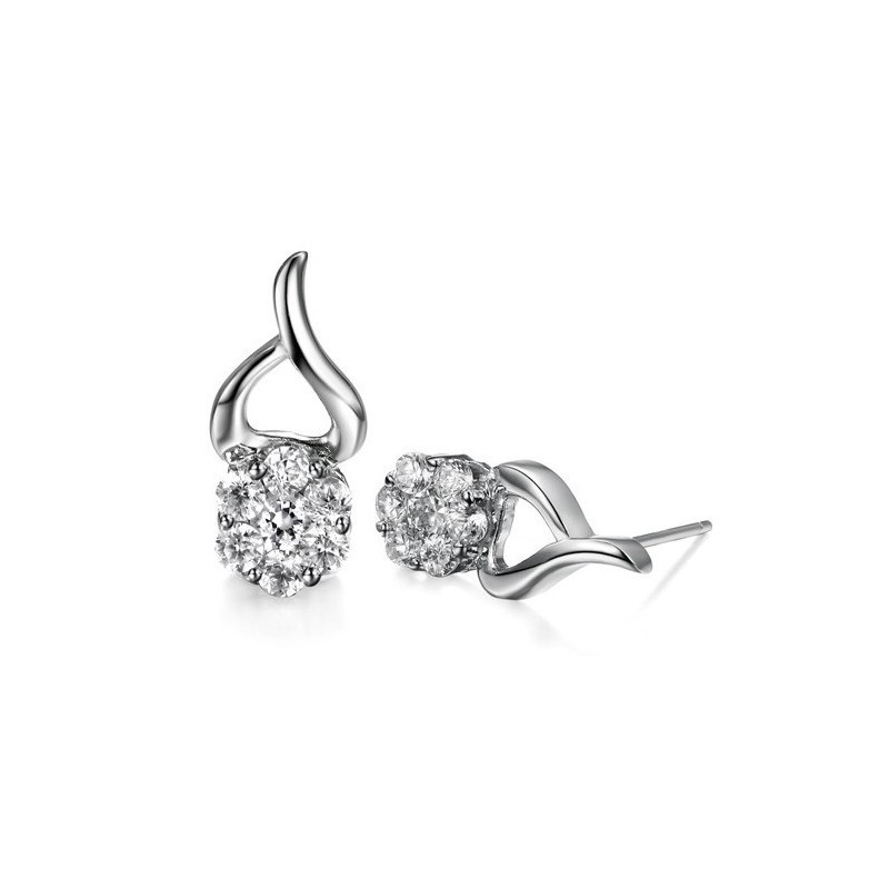 Pendientes De Titanio Con Baño De Platino Y Diamantes, Hipoalergénicos, Muy Populares En Todo El Mundo. Pendientes De Titanio Con Baño De Platino Y Diamantes, Hipoalergénicos, Muy Populares En Todo El Mundo.