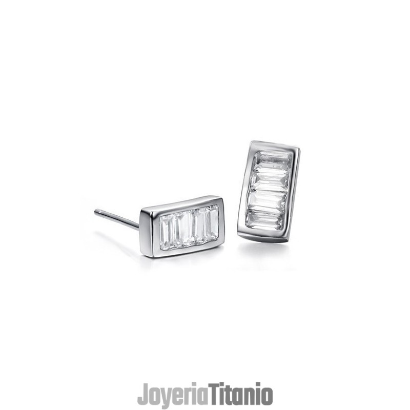 Pendientes De Titanio Con Baño De Platino Y Diamantes De Calidad Superior Para Mujer Pendientes De Titanio Con Baño De Platino Y Diamantes De Calidad Superior Para Mujer