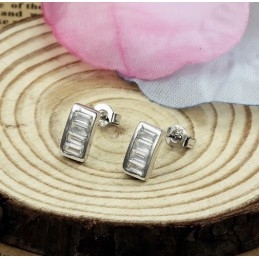 Pendientes De Titanio Con Baño De Platino Y Diamantes De Calidad Superior Para Mujer