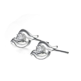 Pendientes De Titanio Con Baño De Platino De Alta Calidad Y Antialérgicos Para Mujer.