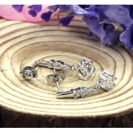 Pendientes De Titanio Con Baño De Platino Para Mujer De Excelente Calidad