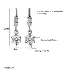 Pendientes De Titanio Con Baño De Platino Para Mujer De Excelente Calidad