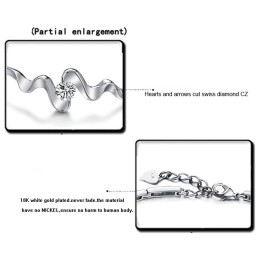 Pulsera Clásica De Titanio Con Baño De Platino Y Diamantes De Imitación Para Mujer.