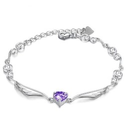 Pulsera De Titanio Con Baño De Platino Y Diamantes De Imitación Para Mujer De Alta Calidad.