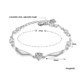 Pulsera De Titanio Con Baño De Platino Y Diamantes De Imitación Para Mujer De Alta Calidad.