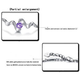 Pulsera De Titanio Con Baño De Platino Morado Y Diamantes De Alta Calidad Para Mujer.
