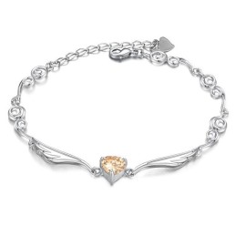 Pulsera De Titanio Con Baño De Platino Y Diamantes Para Mujer.